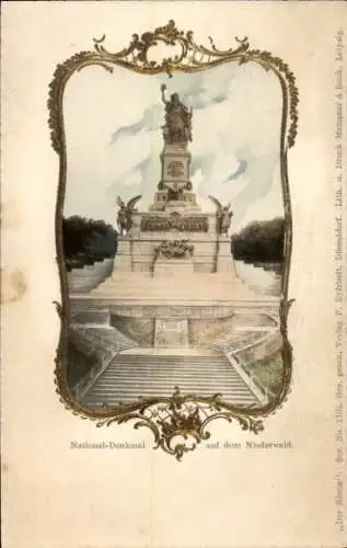 Passepartout Ak Rüdesheim am Rhein, Niederwald Nationaldenkmal