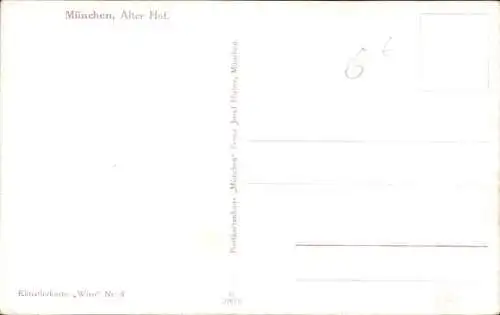 Künstler Ak München Bayern, Alter Hof, Brunnen