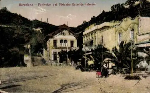 Ak Barcelona Katalonien Spanien, Funicular del Tibidabo, Estación inferior