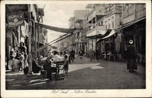 Ak Port Said Ägypten, Native Quarter