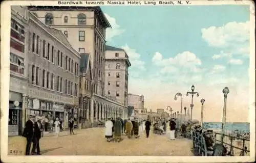 Ak Long Beach New York USA, Boardwalk, Nassau Hotel