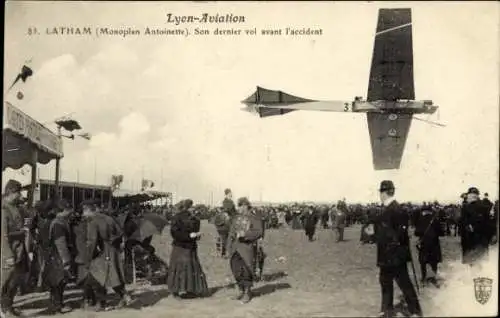 Ak Lyon Aviation, Latham, Monoplan Antoinette, ihr letzter Flug vor dem Unfall