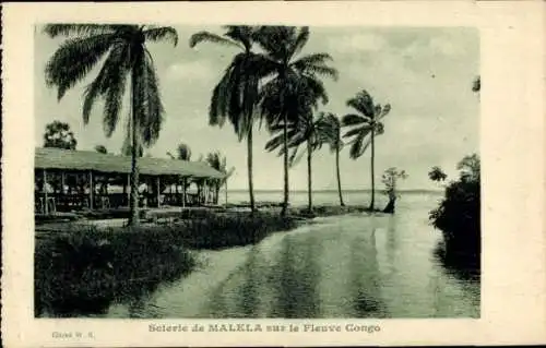 Ak Kongo Zaire, Flußansicht