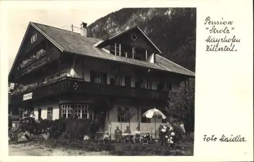 Ak Mayrhofen im Zillertal Tirol, Pension Strolz, Mayrhofen Zillertal, Foto Maidler