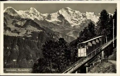 Ak Interlaken Kanton Bern Schweiz,  Harderbahn, Gebirgslandschaft, Zug