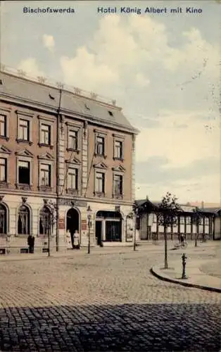Ak Bischofswerda in Sachsen, Hotel König Albert mit Kino