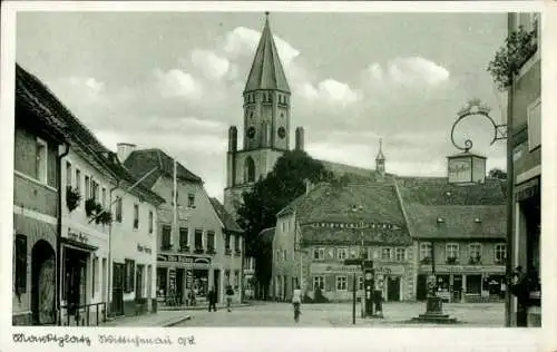 Ak Wittichenau in der Oberlausitz, Marktplatz, Kirche, Geschäfte