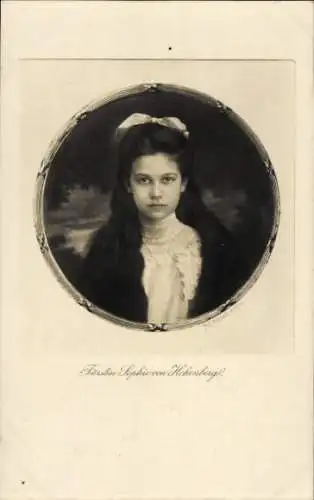 Ak Fürstin Sophie von Hohenberg, Portrait