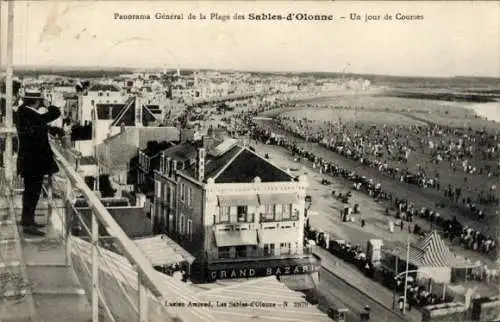 CPA Les Sables d'Olonne Vendée, Plage, un jour de Courses