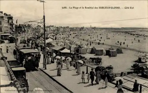 CPA Les Sables d'Olonne Vendée, La Plage et le Remblai