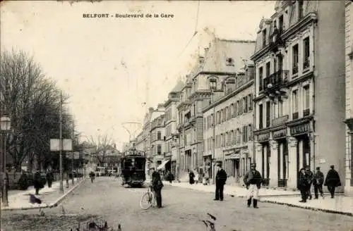 Ak Belfort Beffert Beffort Territoire de Belfort, Boulevard de la Gare, Straßenansicht, Gebäude, 