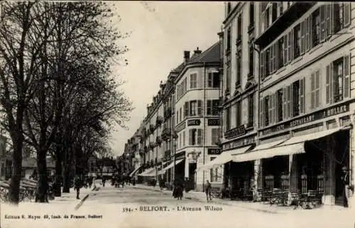 Ak Belfort Beffert Beffort Territoire de Belfort, Avenue Wilson, Hotel, Cité Restaurant Nuller, S