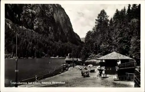Ak Lienz in Tirol, Tristachersee, Taufers Strandbad