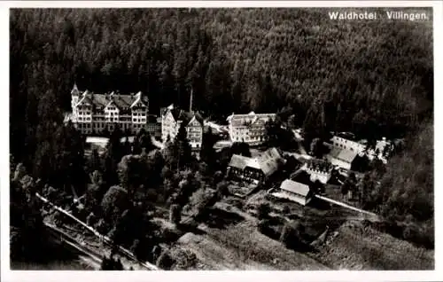 Ak Villingen Schwenningen im Schwarzwald, Waldhotel Villingen, Fliegeraufnahme