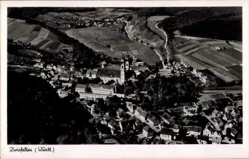 Ak Zwiefalten in Württemberg, Fliegeraufnahme