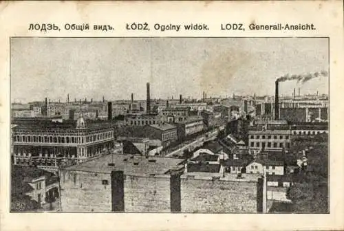 Ak Łódź Lodz Lodsch Polen, Gesamtansicht
