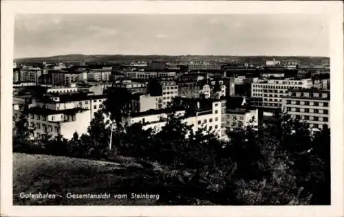 Ak Gdynia Gotenhafen Pommern, Gesamtansicht vom Steinberg aus
