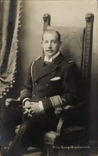 Ak Prinz Georg von Griechenland, Portrait