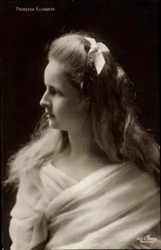 Ak Prinzessin Elisabeth von Rumänien, Portrait, Profil von links