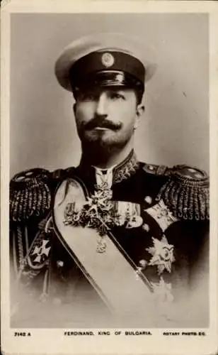Ak König Ferdinand von Bulgarien, Portrait in Uniform