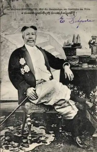 Ak Kambodscha, König Sisowath, Tracht