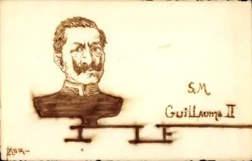 Ak Kaiser Wilhelm II., Gemaltes Porträt