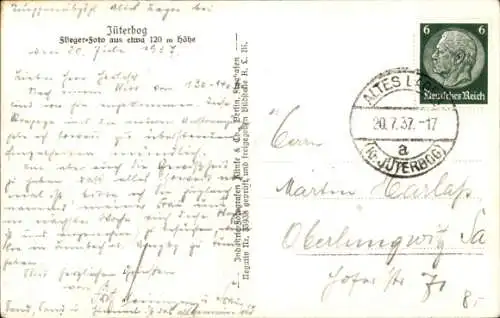 Ak Jüterbog in Brandenburg, Fliegeraufnahme