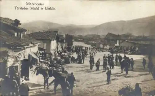 Ak Skopje Üsküb Mazedonien, Türkischer Markt, 1916