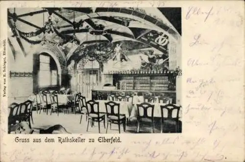 Ak Elberfeld Wuppertal, Ratskeller, Innenansicht