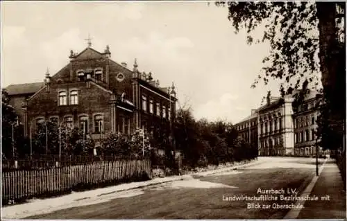 Ak Auerbach im Vogtland, Landwirtschaftliche Bezirksschule, Oberschule