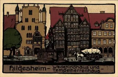 Steindruck Ak Hildesheim in Niedersachsen, Tempelherrenhaus, Wedekindhaus