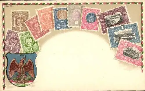Briefmarken Präge Ak Mexico, Wappen