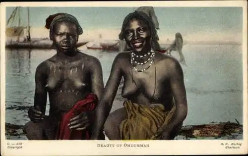 Ak Omdurman Sudan, zwei Frauen, Erotik