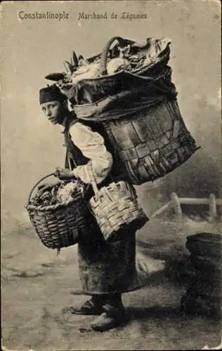 CPA Constantinople Istanbul Turquie, Marchand de Légumes