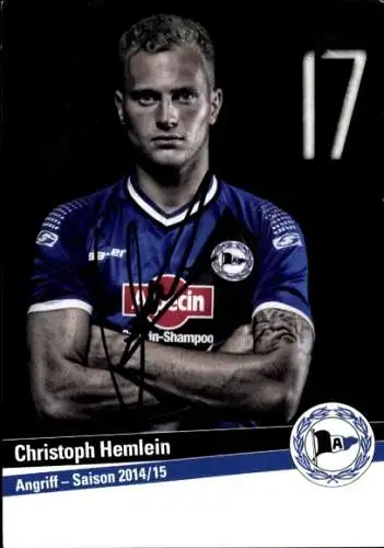 Autogrammkarte Christoph Hemlein, Arminia Bielefeld, Autogramm