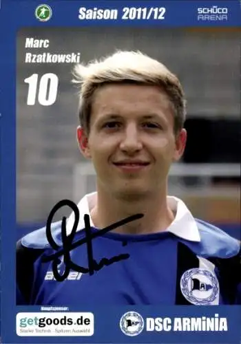 Autogrammkarte Marc Rzatkowski, Arminia Bielefeld, Autogramm