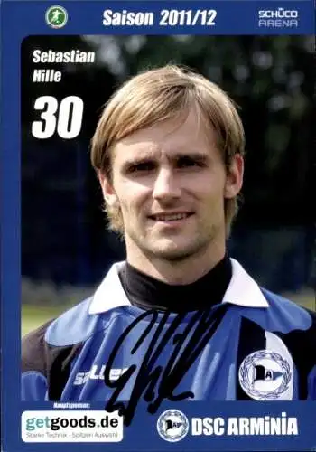 Autogrammkarte Sebastian Hille, Arminia Bielefeld, Autogramm