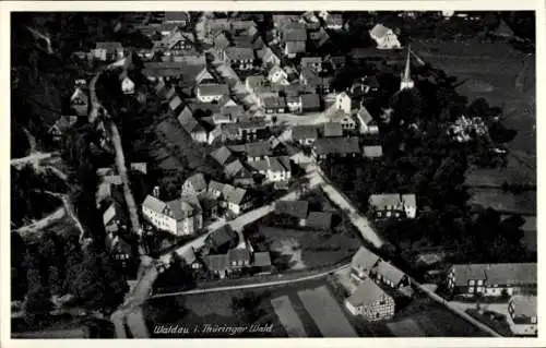 Ak Waldau Schleusingen in Thüringen, Fliegeraufnahme