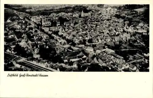 Ak Groß Umstadt in Hessen, Fliegeraufnahme