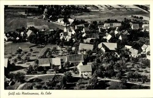 Ak Calw im Schwarzwald, Luftaufnahme von Martinsmoos, zahlreiche Häuser, ländliche Umgebung
