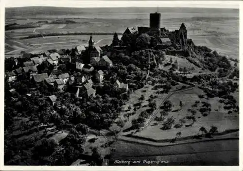 Ak Krofdorf Gleiberg Wettenberg in Hessen, Luftaufnahme von  Burg, Landschaft, Stadtansicht,  Arc
