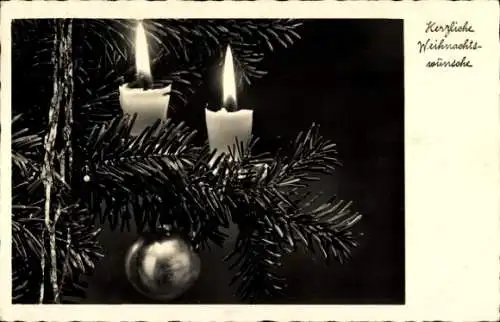 Ak Frohe Weihnachten, Tannenbaum, Kerzen