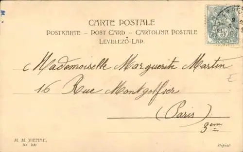 Ak Porträt einer jungen Frau, Hut, Blumen