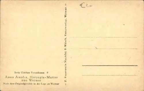 Ak Weimar in Thüringen, Anna Amalia, Herzogin-Mutter von Weimar