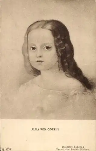 Künstler Ak Seidler, L., Alma von Goethe, Porträt