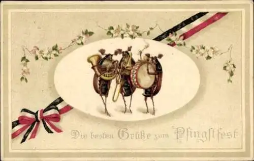 Ak Grüße zum Pfingstfest, Maikäfer Musikkapelle