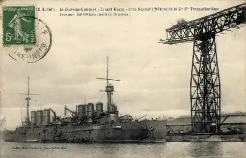 CPA Marine de Guerre Française, Croiseur-Cairassé Ernest Renan