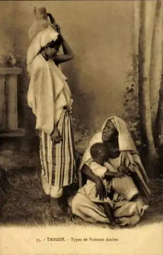 CPA Tanger Maroc, Types de Femmes Arabes