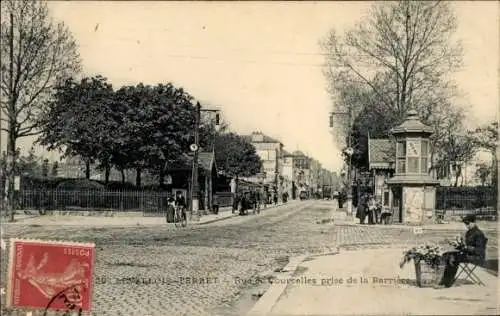 Ak Levallois Perret Hauts de Seine, Rue Courcelles prise de la Barrière
