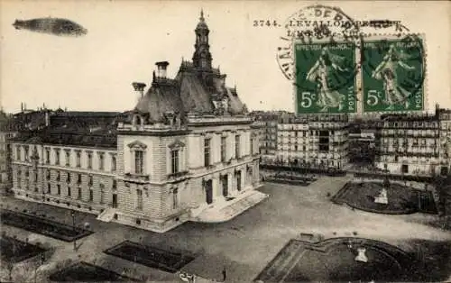 Ak Levallois Perret Hauts de Seine, Hotel de Ville, Zeppelin